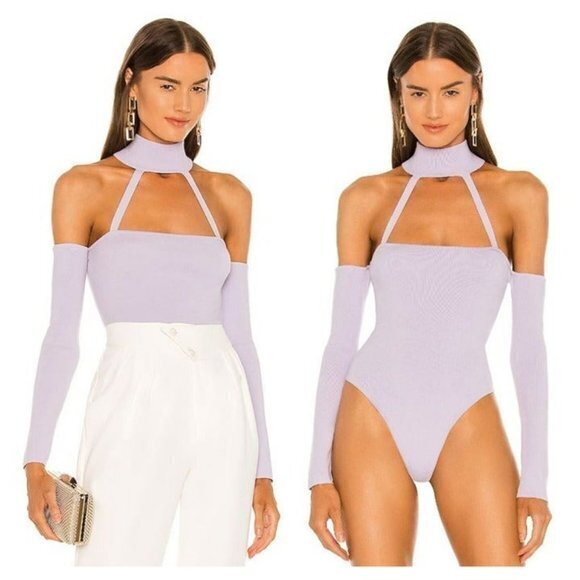 Michael Costello Tops - Michael Costello x REVOLVE Araceli Knit Bodysuit - Light Lavender